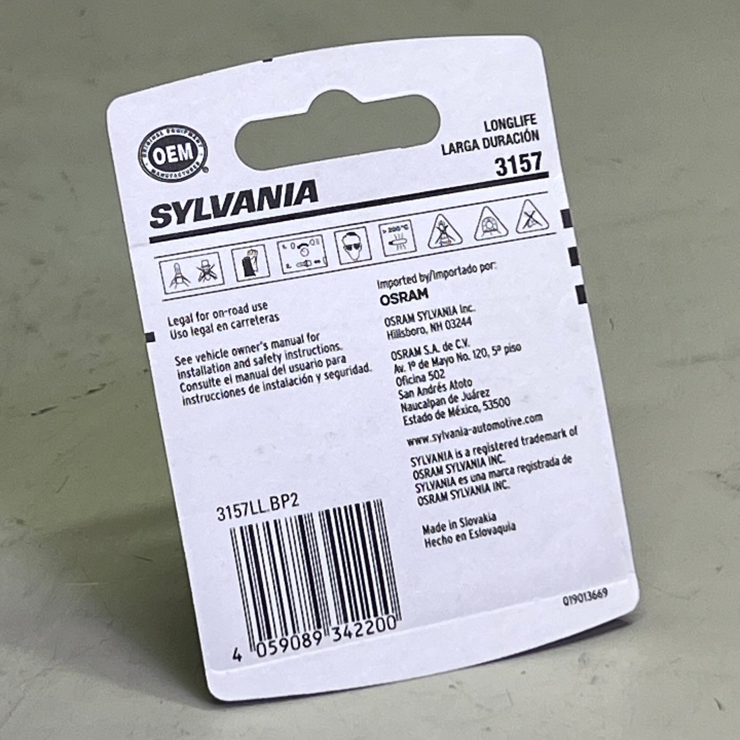 SYLVANIA (6 Bulb) Long Life Mini Bulb Clear 3157