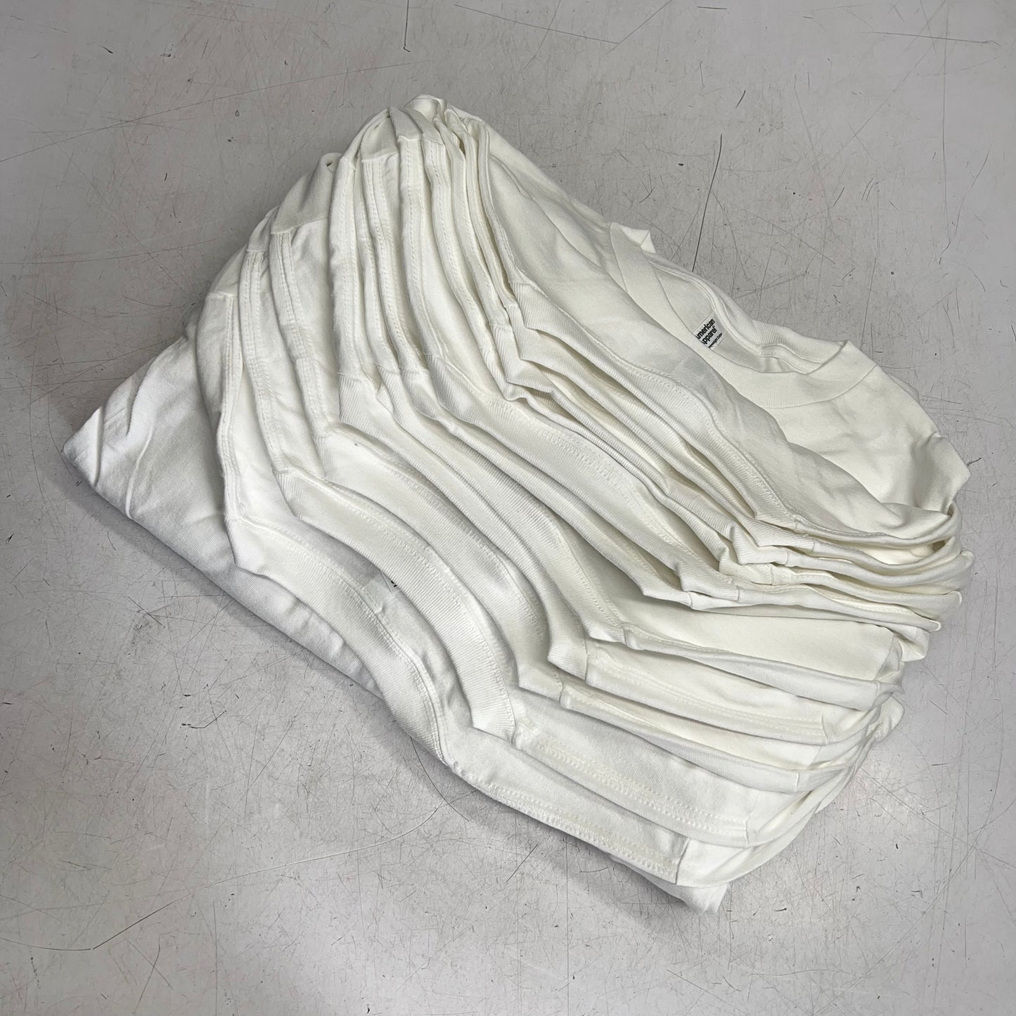 ZA@ AMERICAN APPAREL (12 PACK) Heavyweight Cotton Tee  Men's Sz S White 1301