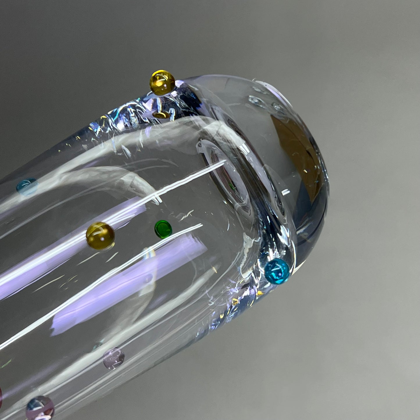 CREATIVE CO-OP (4 PACK) Handmade Drinking Glass Raised Dots 10oz Multicolor DG0848