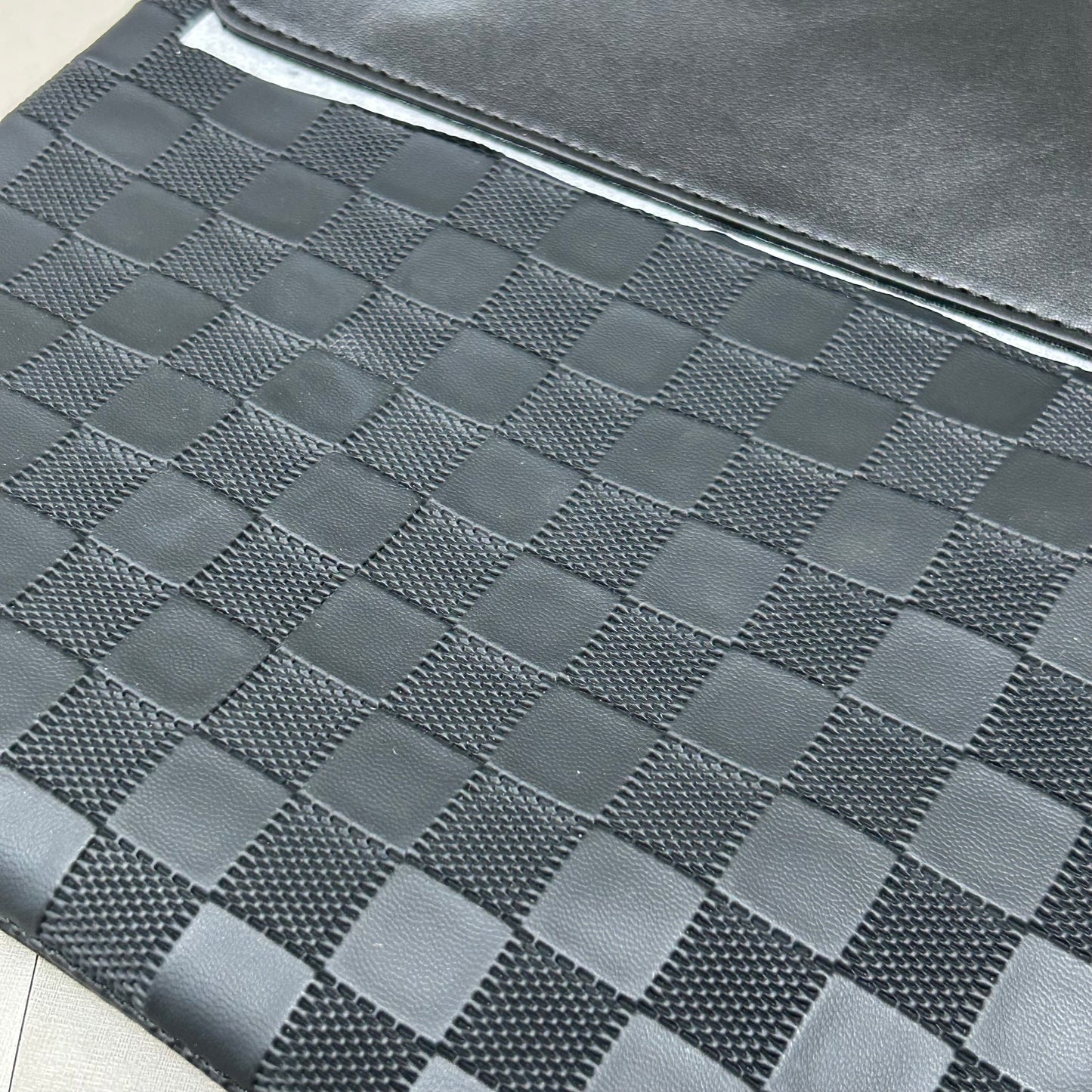 FUMATORE Basket Weave Faux Leather Shoulder Strap Purse 11"x9" Black STRLTXTG-SQB-ST