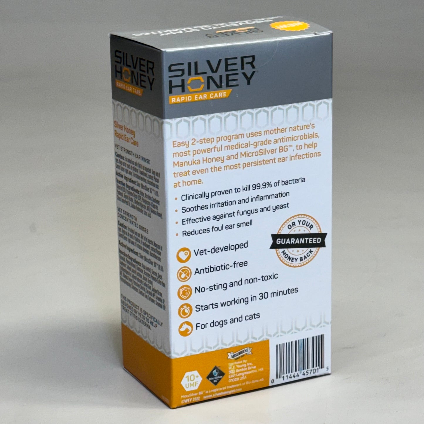 SILVER HONEY Rapid Ear Care 4fl oz 5-1 ml For Dogs and Cats BB 07/25