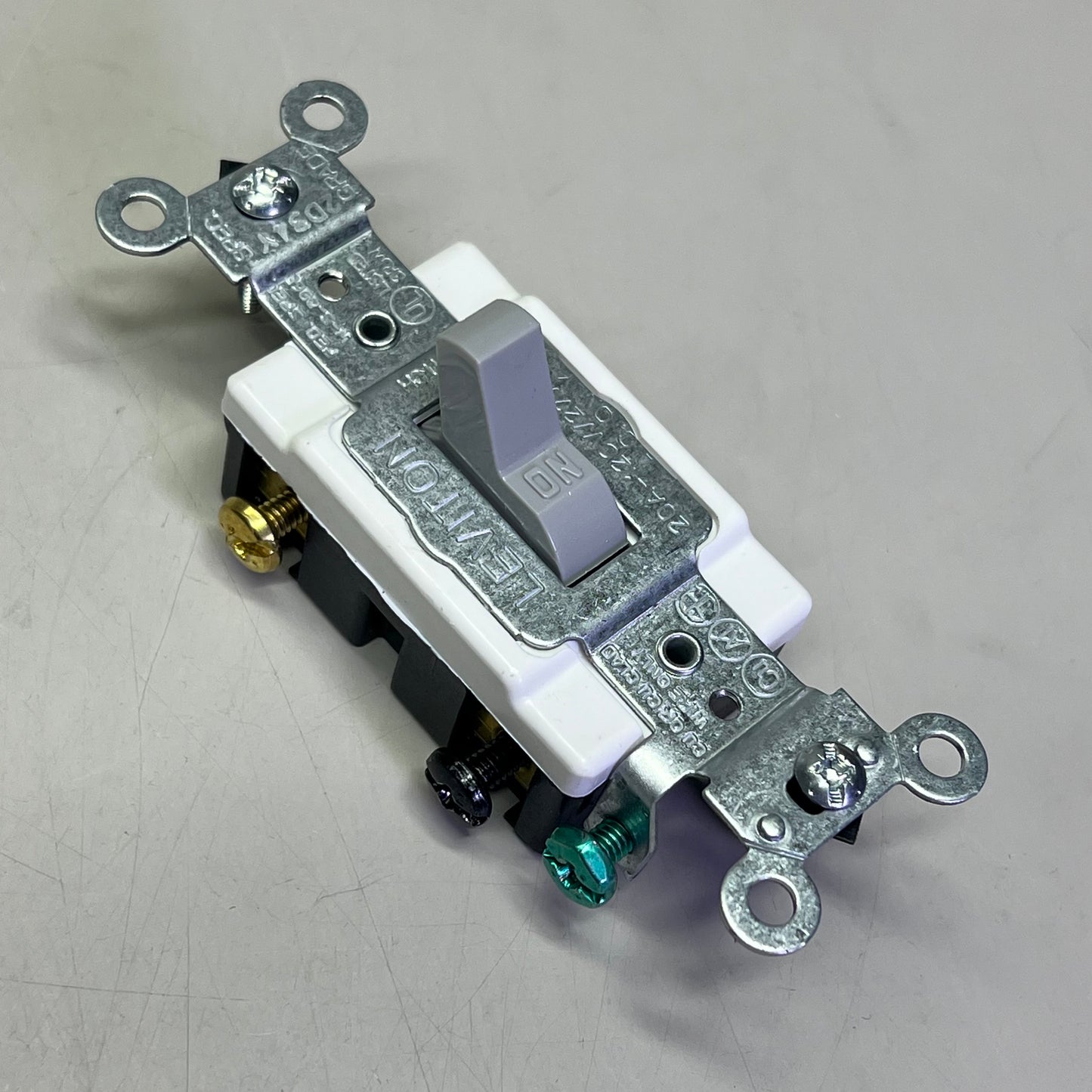 LEVITON (2 PACK) Toggle Switch Double Pole 20 Amp White/Silver CS220-2GY