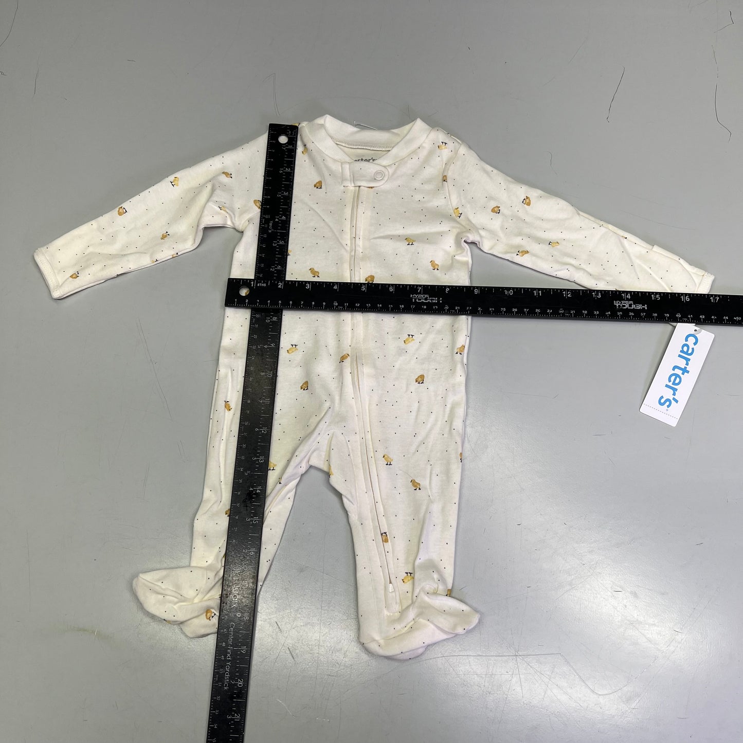 CARTERS (SET OF 2) Ducks Long Sleeve Bodysuits Baby's Sz 3M Yellow/White 1S959010