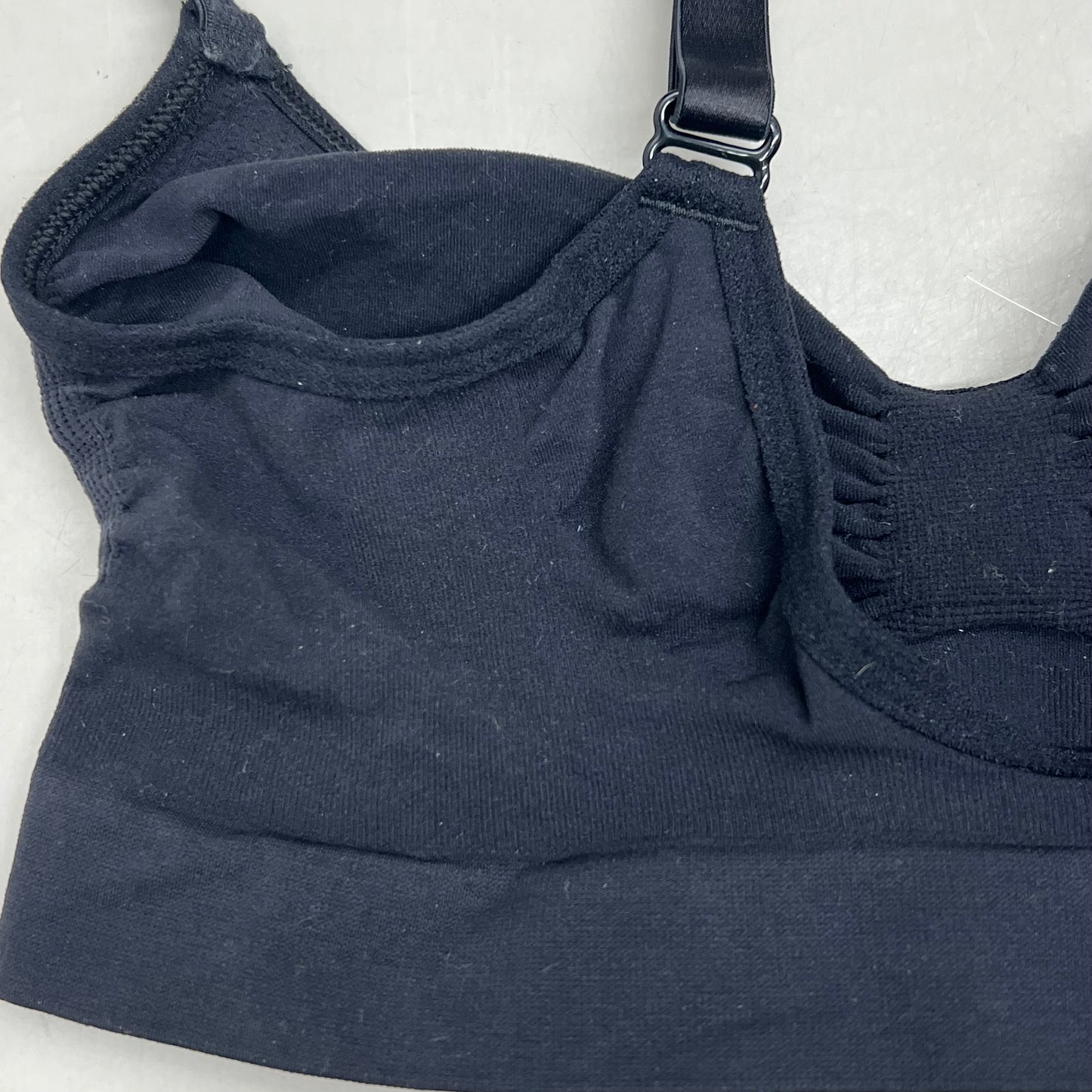 SKIMS Strong Support Seamless Sculpt Bralette Pique Stitching Women's Sz S Onyx