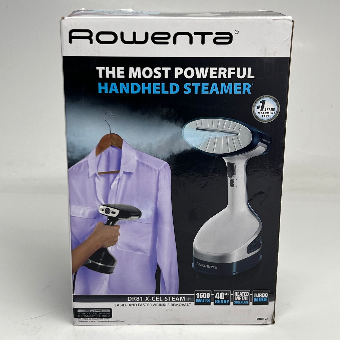 ROWENTA X-Cel Steam+ Handheld Steamer for Clothes - Garment Steamer 1600 Watts, 6.7 oz Water Tank DR8120