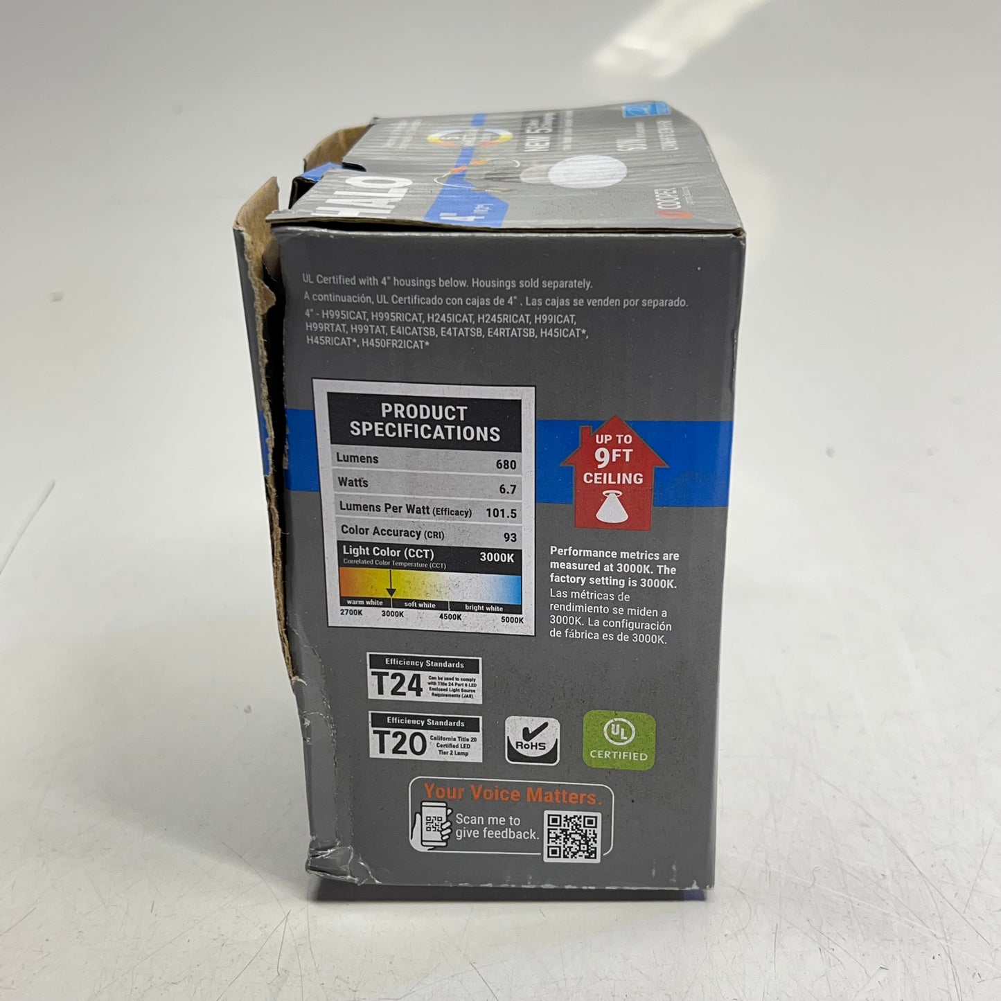 COOPER LIGHTING  (3 PACK) Baffle Downlight  4" White LT4069FS1EWHR (New Other)