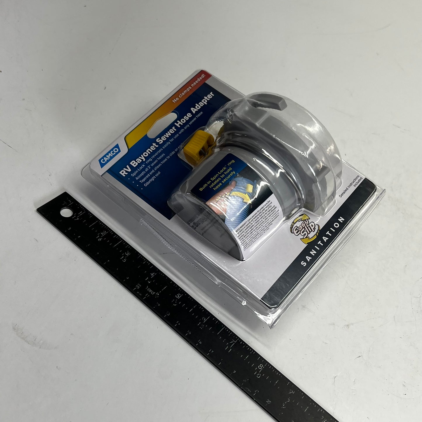 CAMCO (2 PACK) Easy Slip Straight Hose Adapter W/ Slip Lock Grey/Yellow 39173
