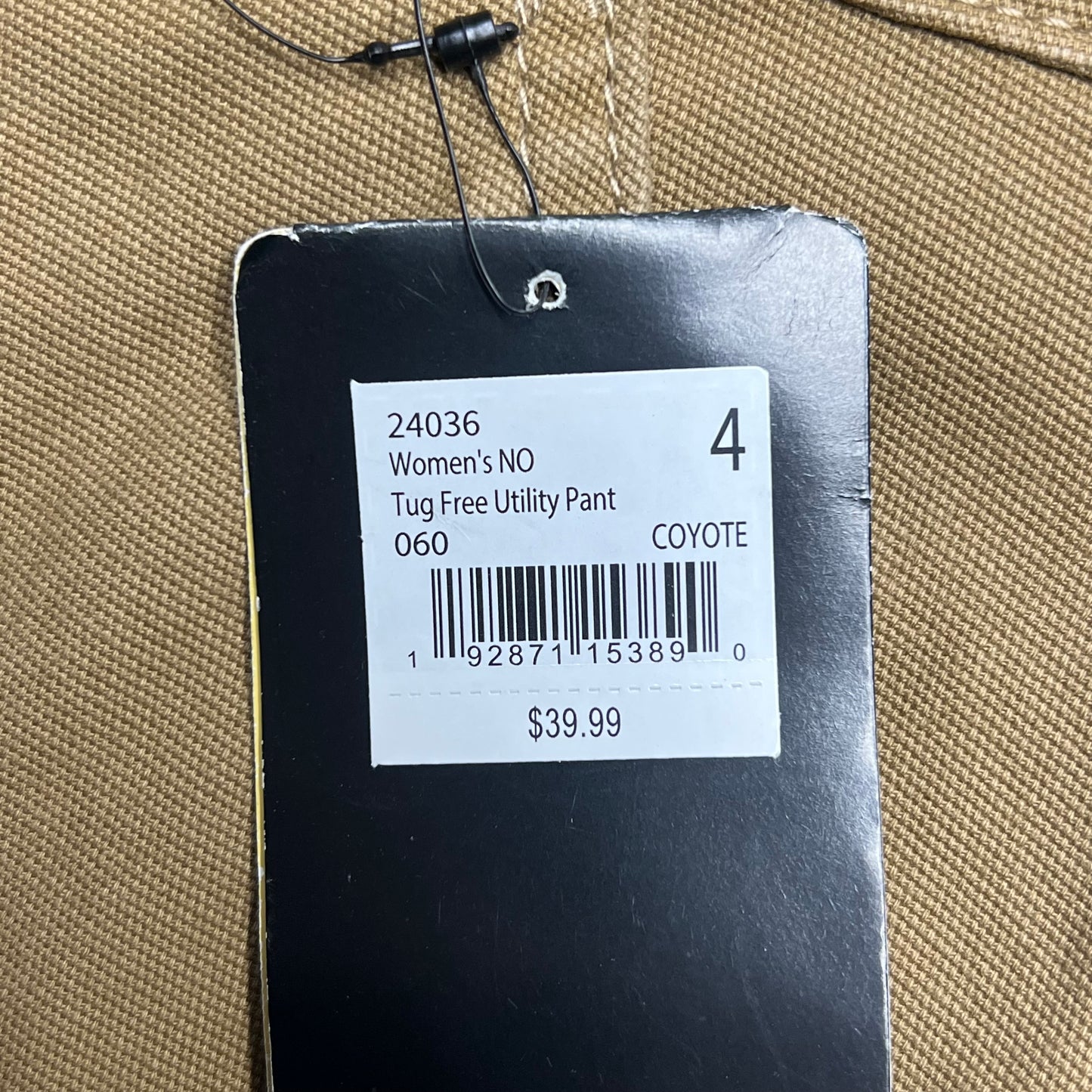 NOBLE OUTFITTERS Tug Free Utility Stretch Canvas Work Pant Women's Sz 4 Coyote