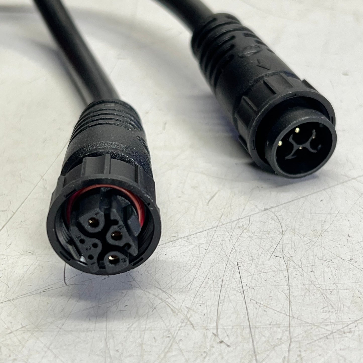Ac Jumper Waterproof Female & Male Connectors W/ Screw Caps 6 Pin 36" L Black