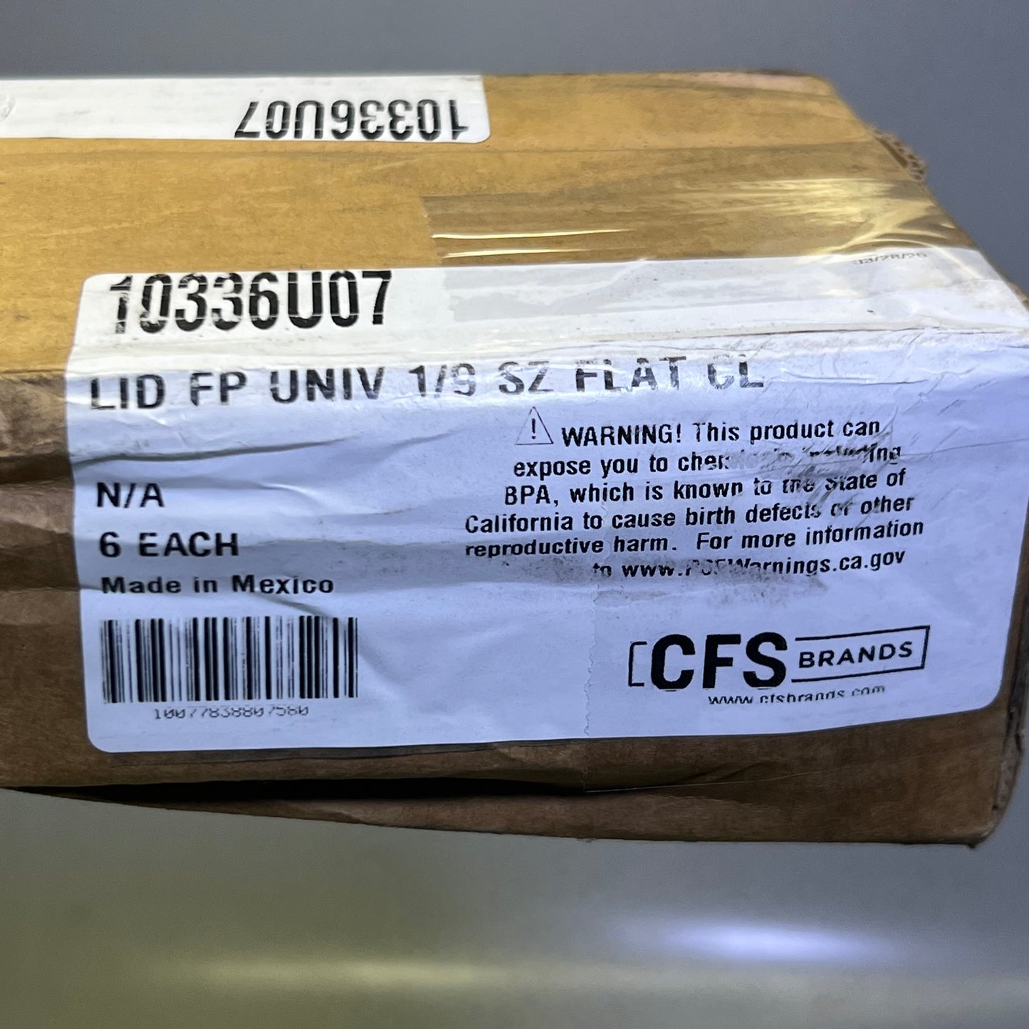 ZA@ CFS (6 PACK) Polycarbonate Flat Universal Lid 1/9 Sz 6.8"L x 4.2"W