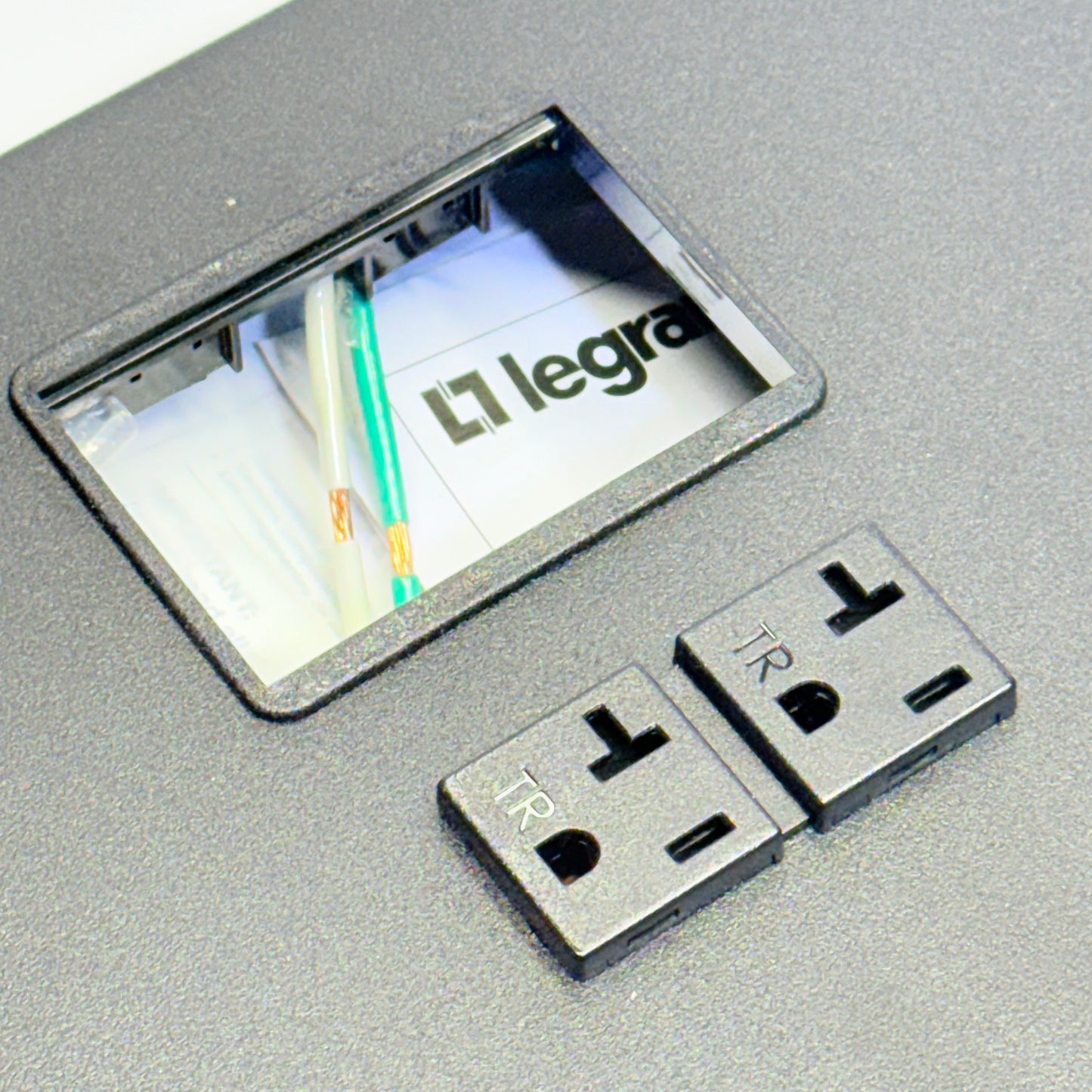 LEGRAND Wiremold OFR48-2MRTC Over Floor 2 Gang Outlet Box Transition Black