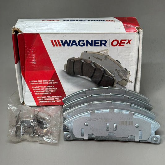 WAGNER OEx Premium Ceramic Disc Brake Pad Set 8" x 2 1/2" Grey OEX1611