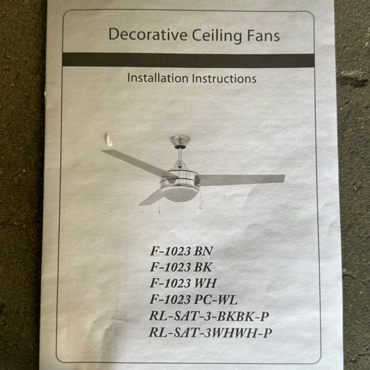 TRANS GLOBE 3-Blade Transitional Ceiling Fan 2 Light Cappleman Series F-1023 WH