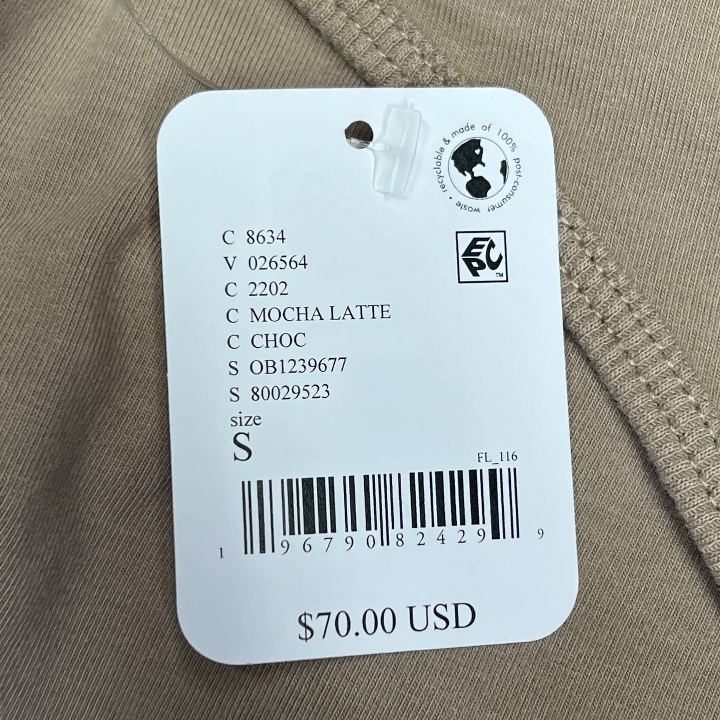 FREE PEOPLE Hot Shot Onesie Relaxed Fit Women's Sz S Mocha Latte 80029523