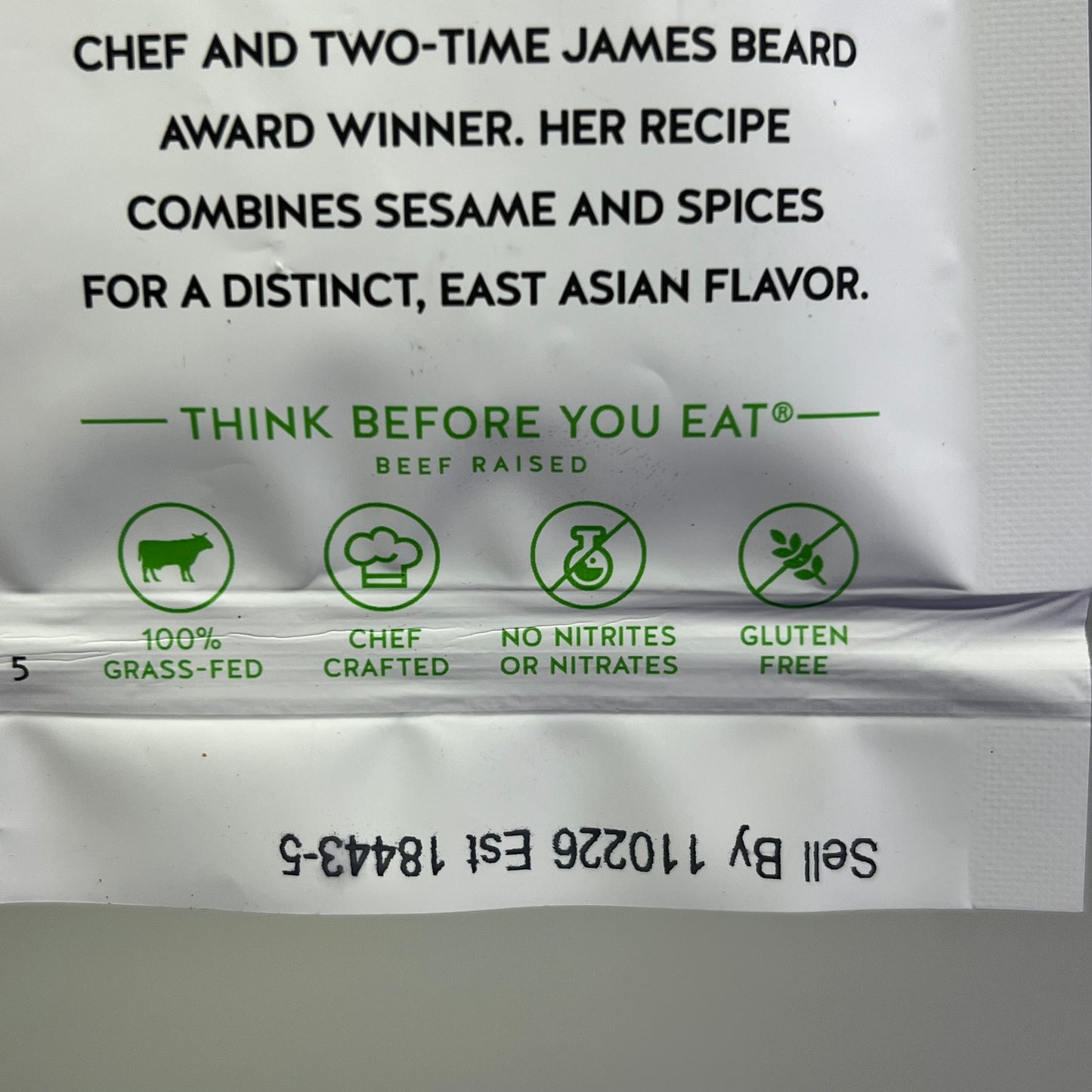 THINK (10 PACK) Gluten Free Grass Fed Sesame Teriyaki Beef Jerky 1oz BB 11/26