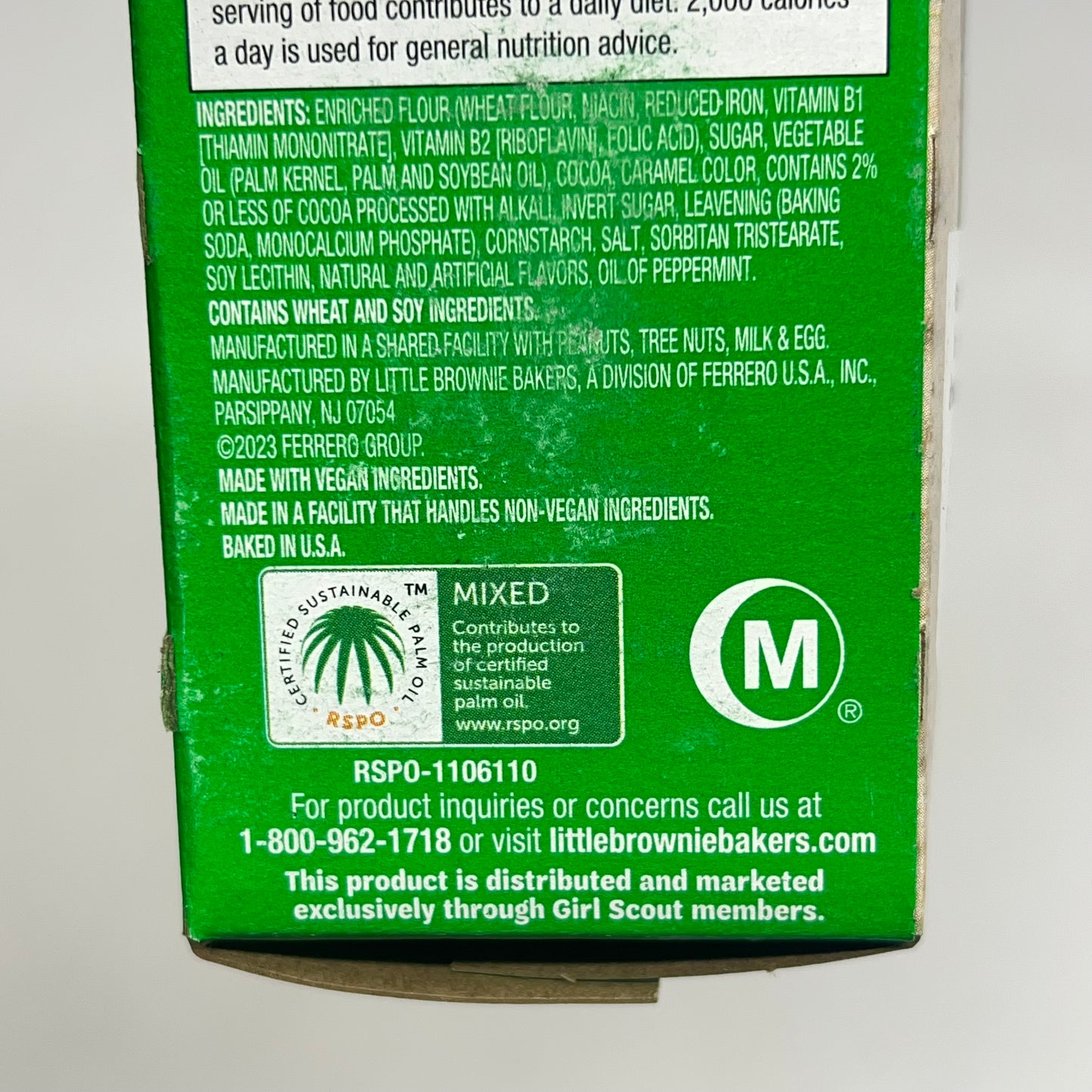 LITTLE BROWNIE BAKERS (2 PACK) Girl Scout Thin Mint Cookies 9 oz BB 09/26