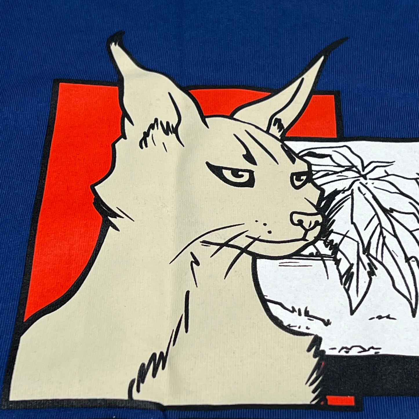 MONSTERCAT Records Long Sleeve T-Shirt Back Cat Comic Print Men's Sz S Blue