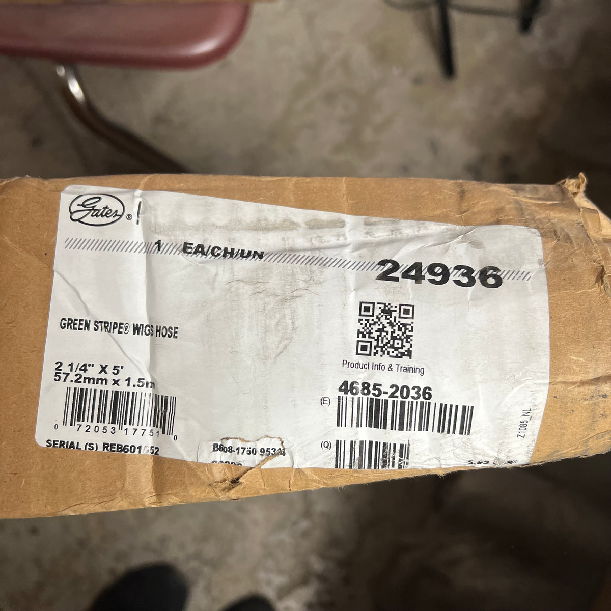 GATES Green Stripe Coolant Hose For Fwd & White 2 1/4" X 5' Black/Green 24936