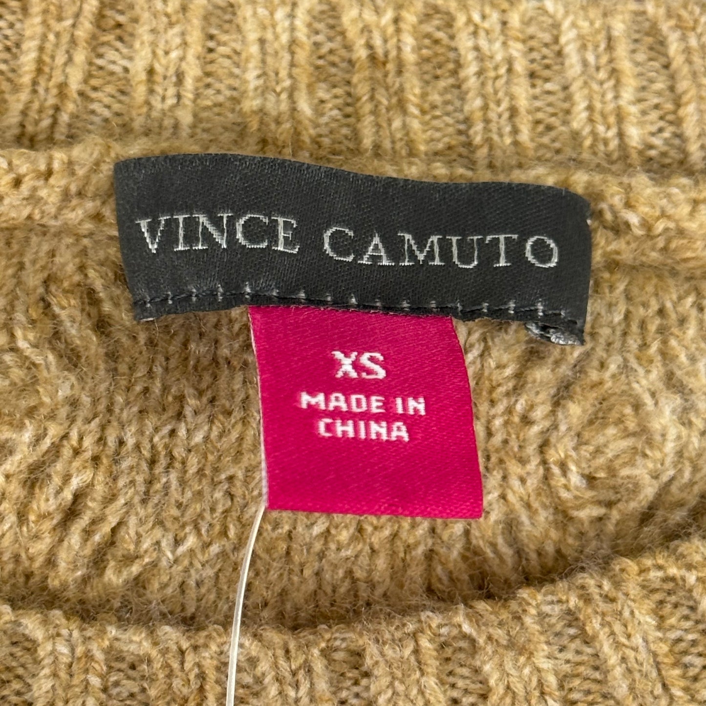 VINCE CAMUTO Cable Knit Sweater Women's Sz-XS Latte Heather SC2895