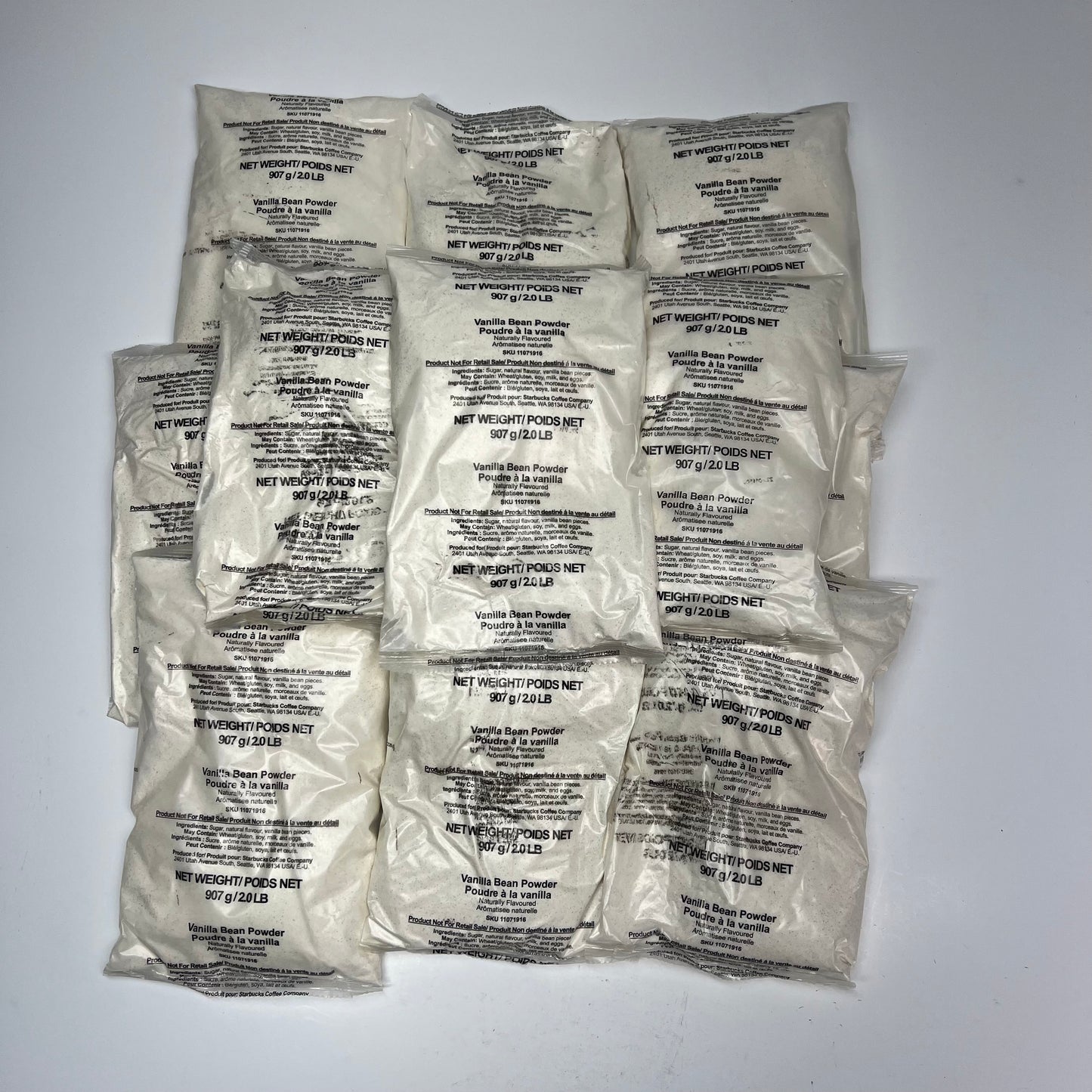 ZA@ STARBUCKS (12 PACK) Vanilla Bean Powder 2 Lb White BB 08/26