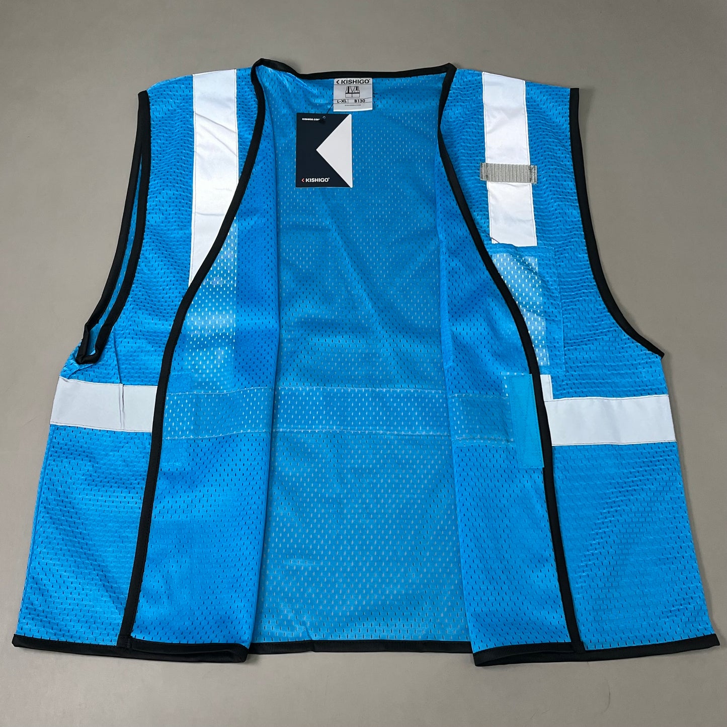 KISHIGO (5 PACK) Enhanced Visibility Mesh Vest Workwear Unisex SZ L-XL Blue B130