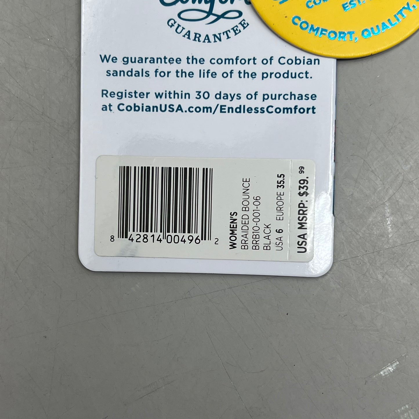 COBIAN Braided Bounce Synthetic Leather Sandals Women's Sz 6 EU 35.5  Black BRB10-001-6