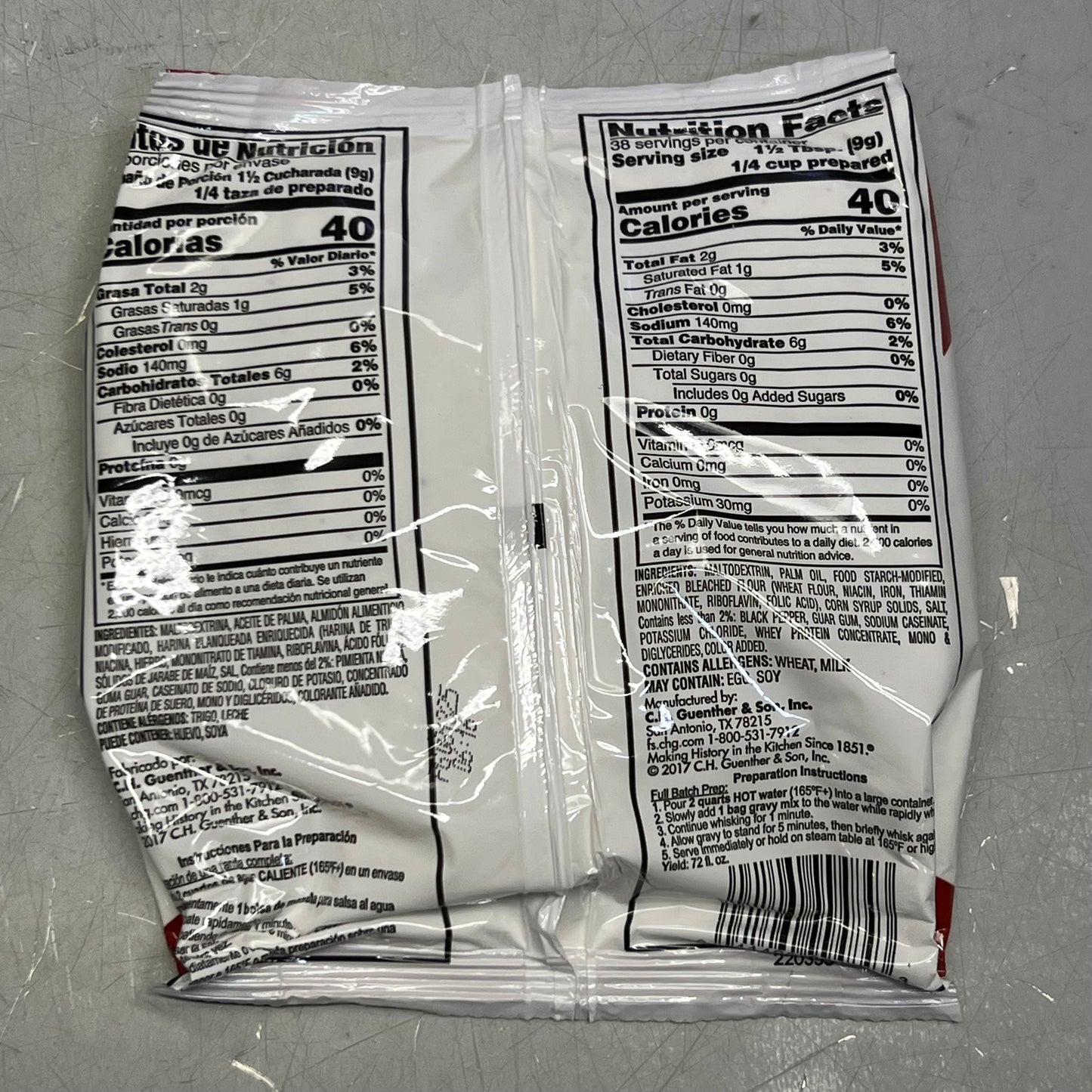 ZA@ CONESTOGA (12 PACK) Low Sodium Peppered Biscuit Gravy Mix 12 oz. 99484 A