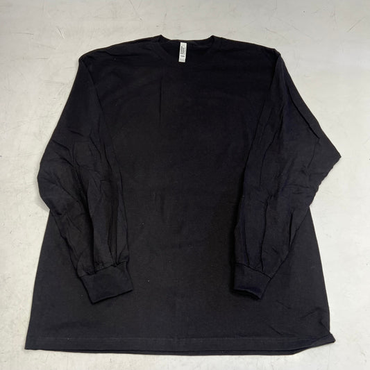 ZA@ AMERICAN APPAREL (12 PACK) Heavyweight Cotton Long Sleeve Tee Unisex Sz XL Black 1304