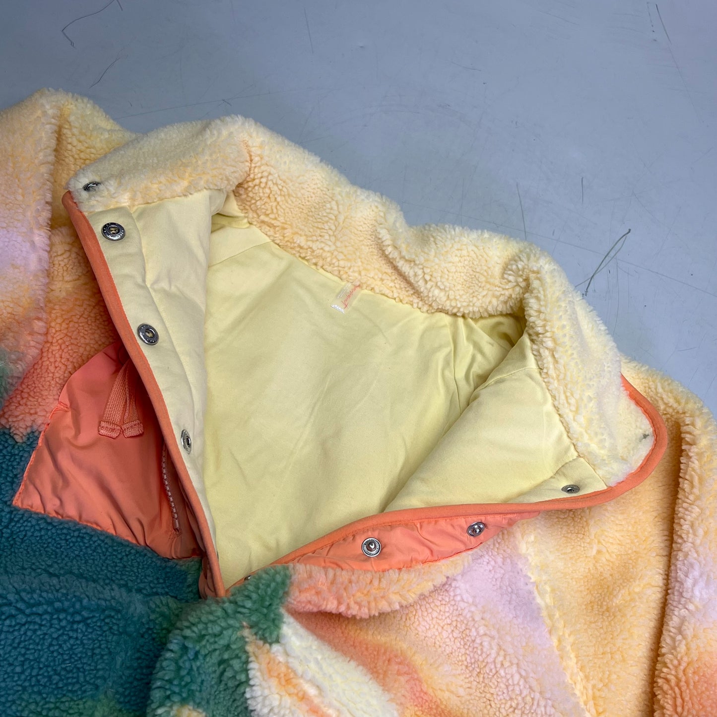 FREE PEOPLE Fluffy Half Button Rocky Ridge Pull Over Women's Sz L Tulip Pink