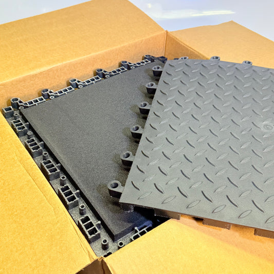 GLOBAL INDUSTRIAL Case Of 10 ErgoDeck Max Diamond-Plate Mat 7/8" 1.5' X 1.5'