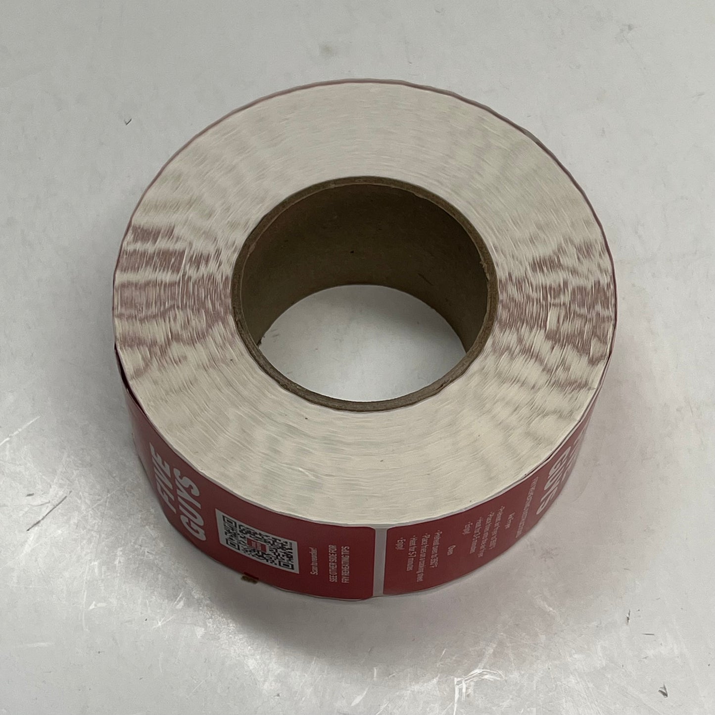 ZA@ FIVE GUYS (12 PACK) Roll of Fry Reheating Instructions Stickers for to Go Bags  Red