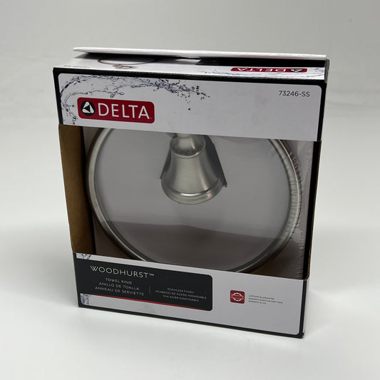 DELTA  Woodhurst Towel Ring Extends 2-7//8" From Wall Stainless Finish 73246-SS