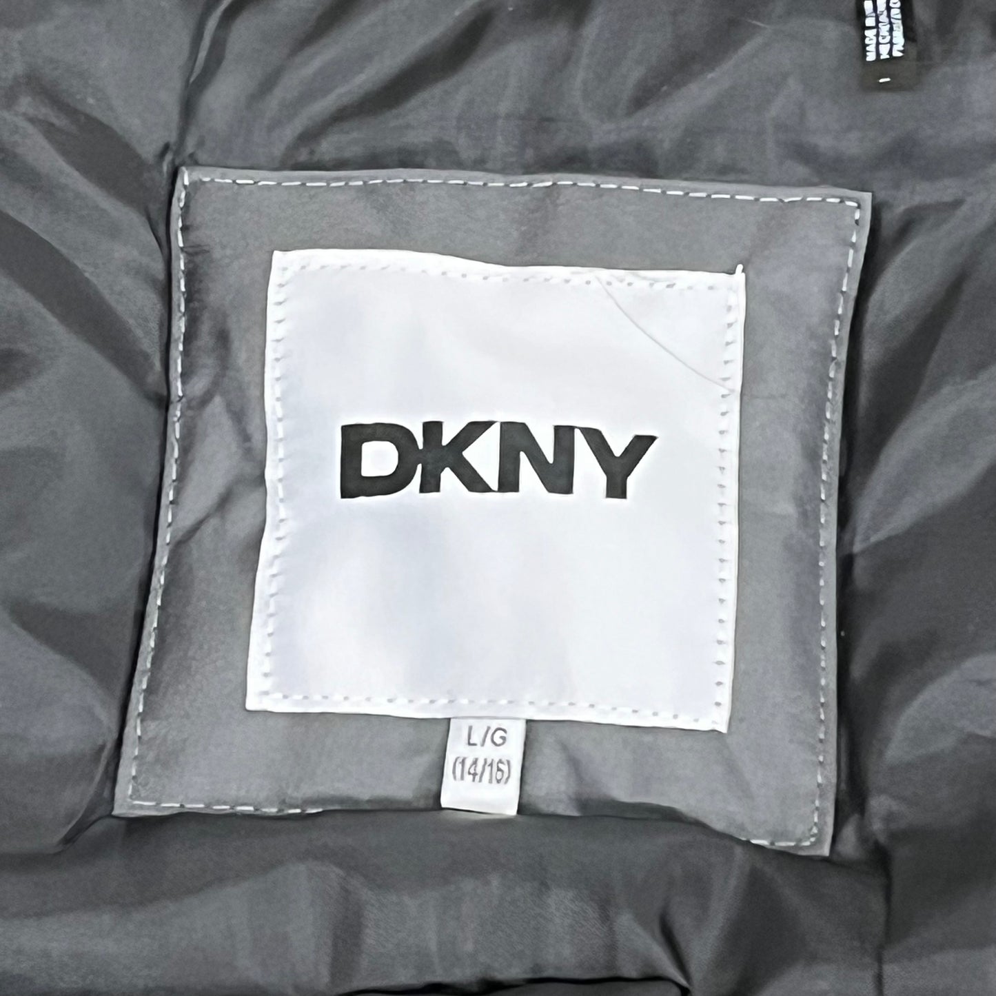 DKNY Boys' Winter Jacket Insulated Quilted Puffer Parka 14/16 Charcoal