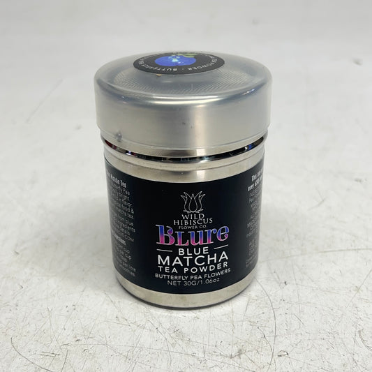 WILD HIBISCUS FLOWER Butterfly Pea Flower Blue Matcha Tea Powder 1.06oz BB 08/|27
