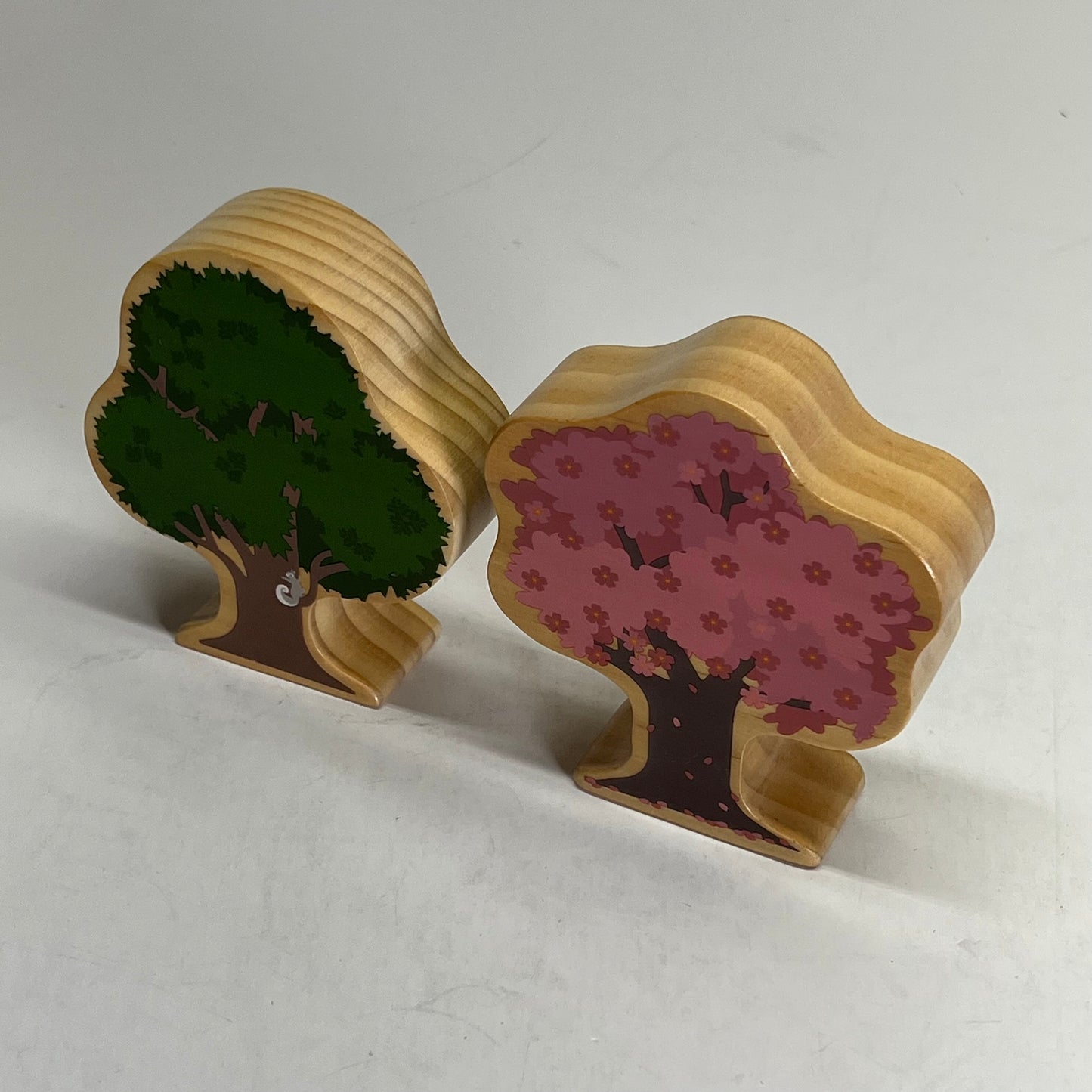KAPLAN Four Seasons Double Sided Wood Trees Set 12 Piece Set Green 37395