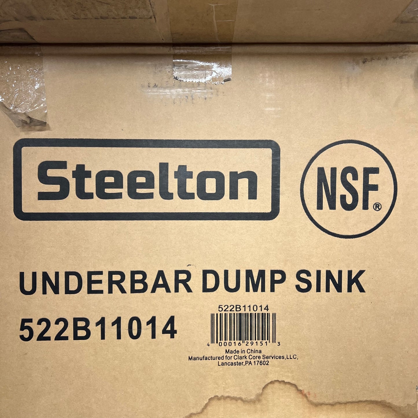 STEELTON Underbar Dump Sink 2" Drain 15"x18 3/4" 304 Stainless Steel 522B11014