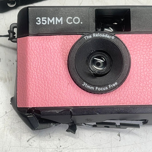 ZA@ THE RELOADER Reusable Film Camera W/ Manual Film  Pink/Black (As-Is For Parts)