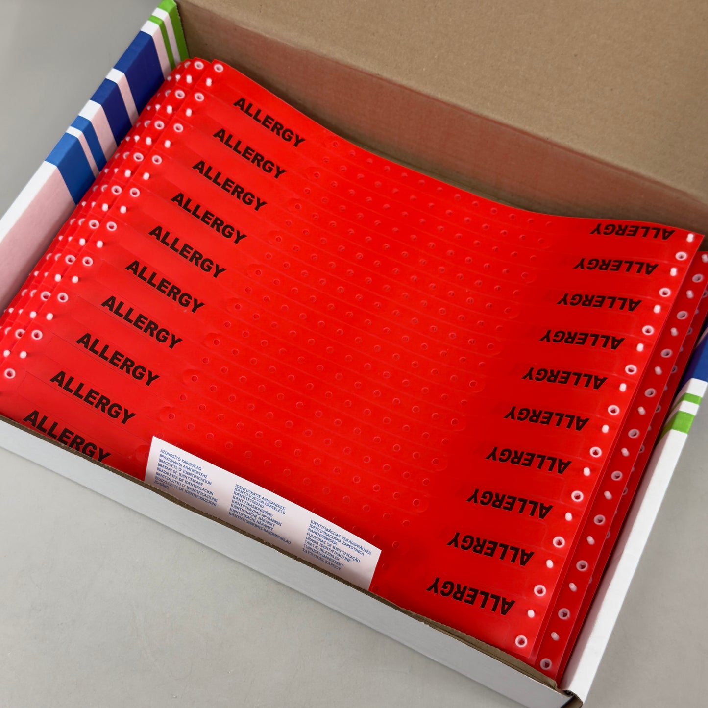 PDC (500 PC) Alert Wrist Band Narrow Bracelets Allergy Red 5065E-16-PDM