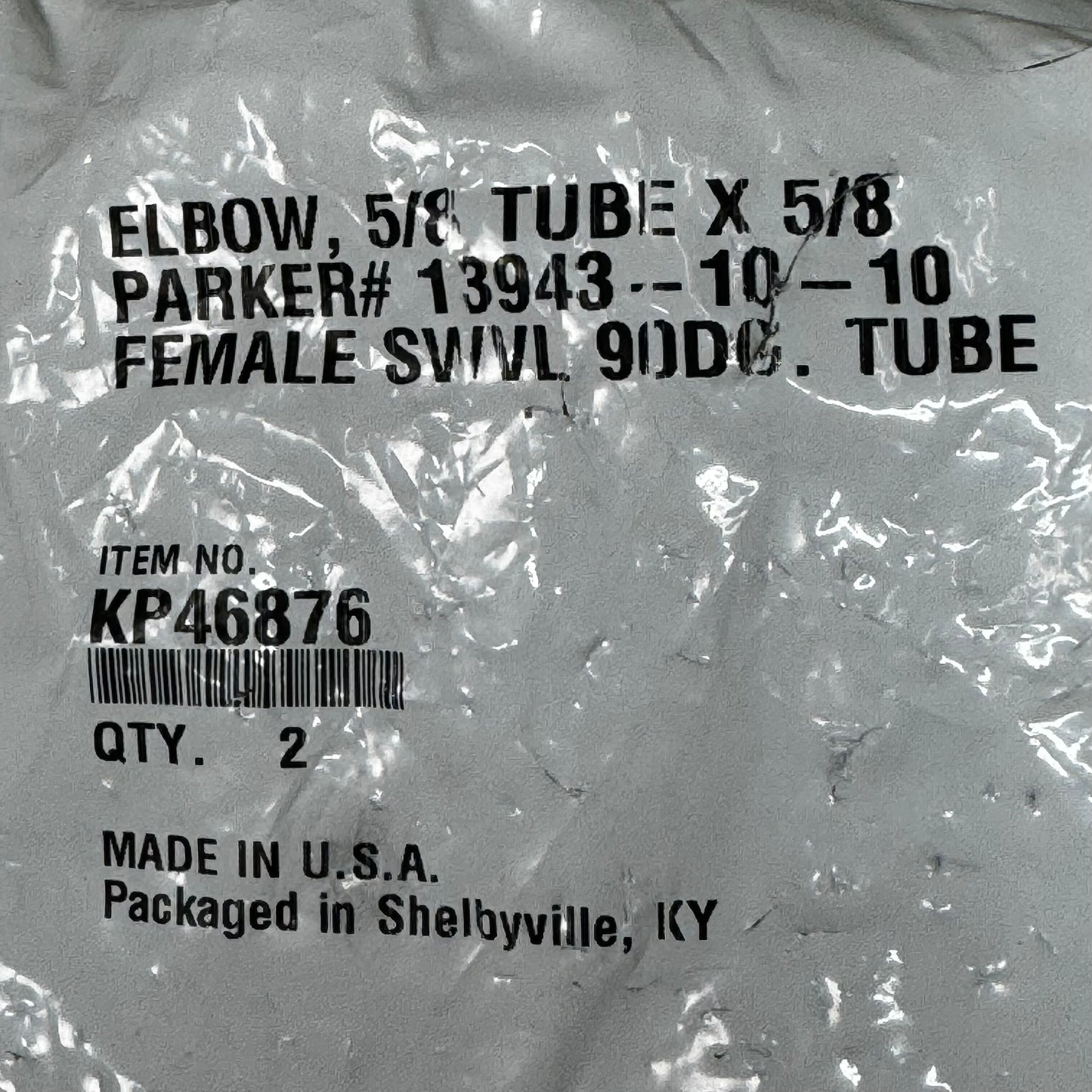 PARKER (2 PACK) Hydraulic Hose 13943-10-10 Female Swivel 5/8" x 5/8" Steel KP46876