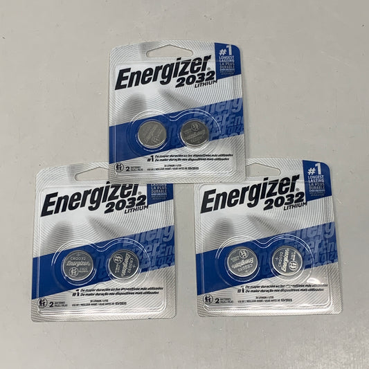 ENERGIZER (3 Pack) Lithium Coin Batteries 2 Pack (6 Batteries Total)2032