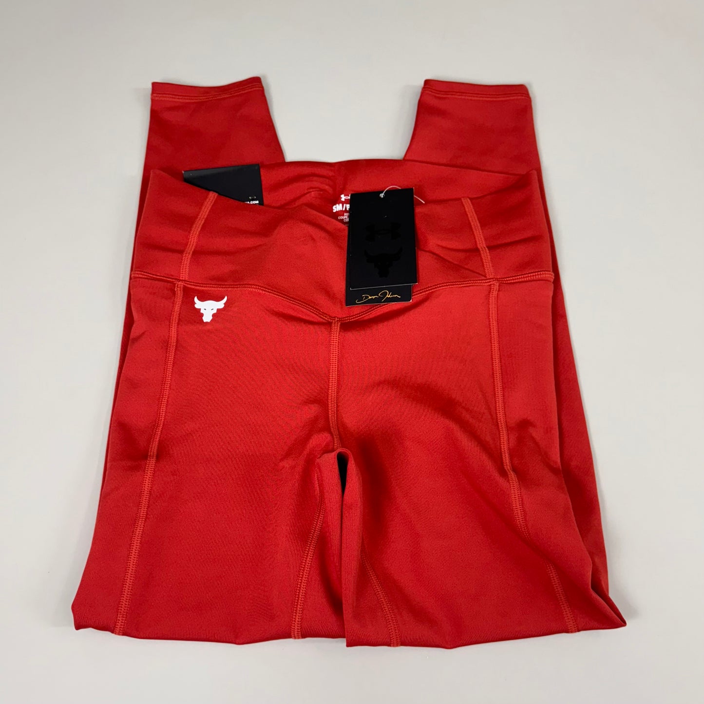 UNDER ARMOUR Women's Project Rock Crossover Ankle Leggings Sz S Heritage Red