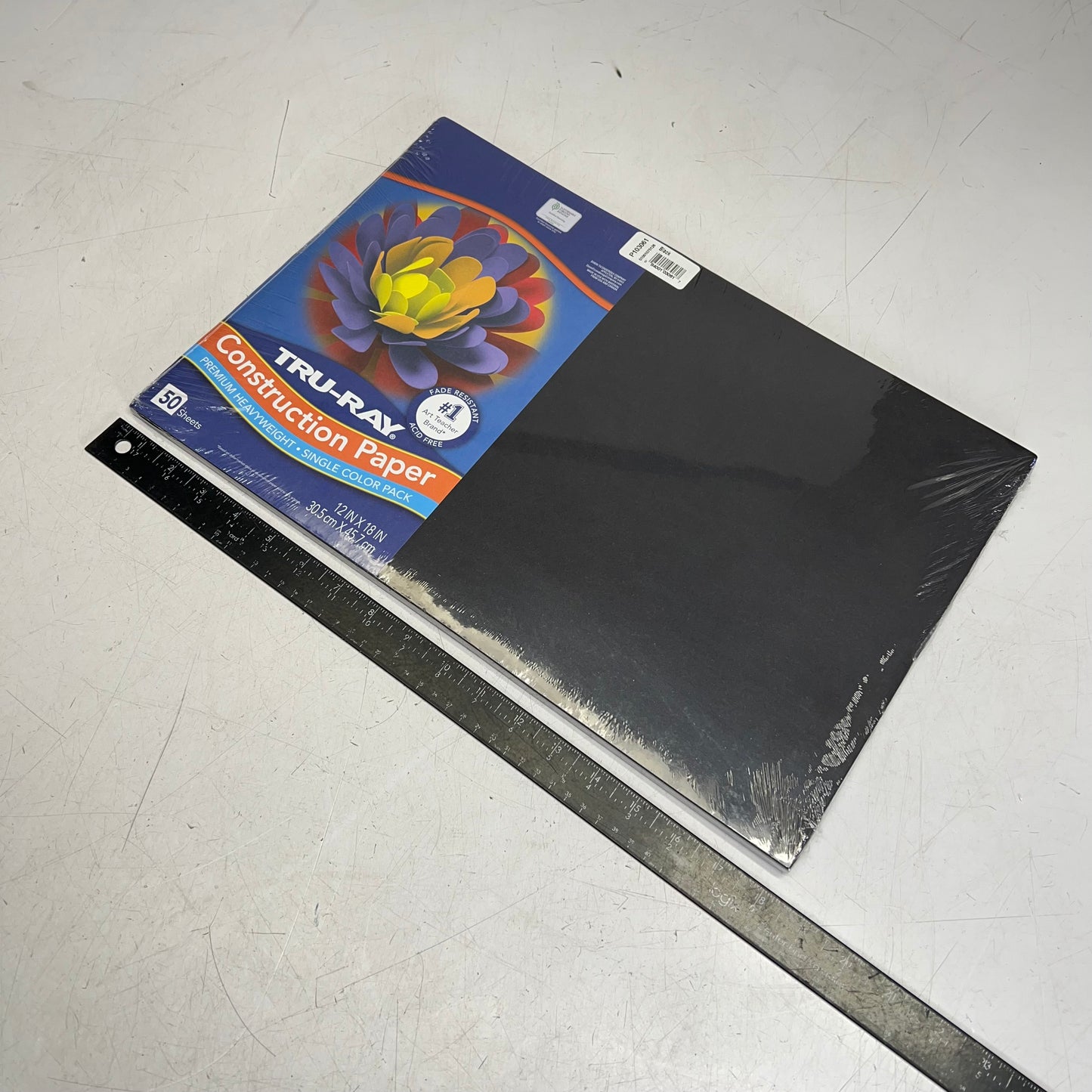 TRU-RAY (2 PACK, 50 EACH) Heavy Weight Construction Paper 12"x18" Black P103061