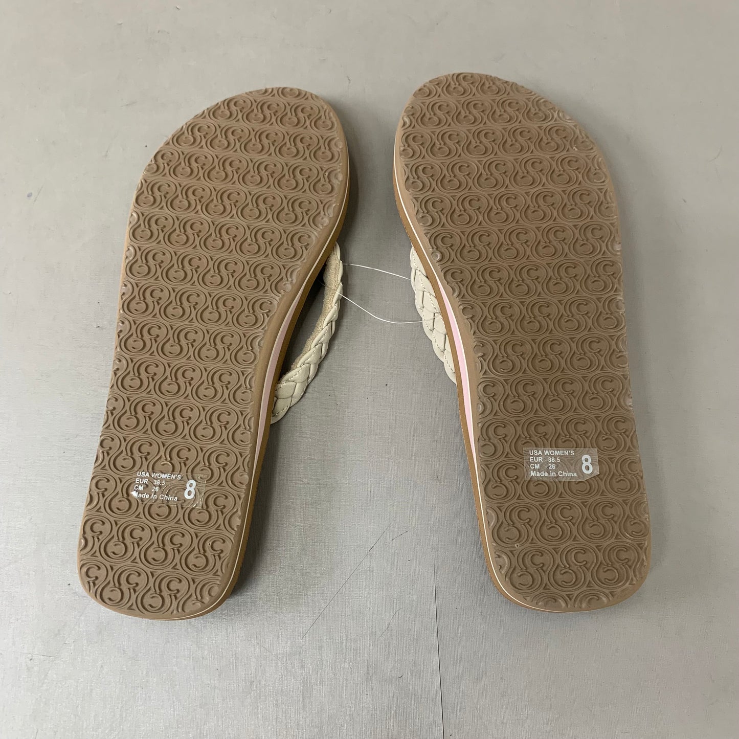 COBIAN Braided Pacifica Sandals Women's SZ 8, EU 38.5 Cream BBP23-110-8