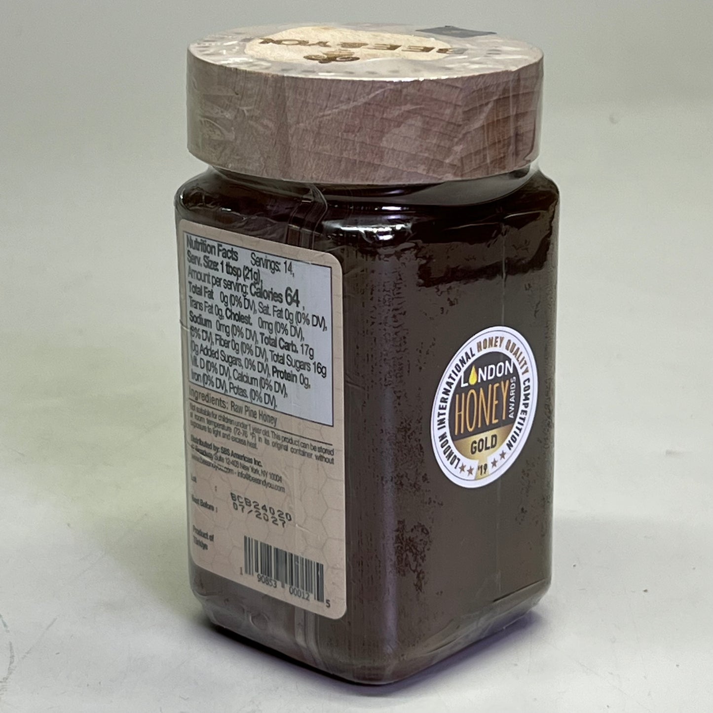 BEE & YOU Pine Raw Honey Honeydew Honey 10.6 oz Brown BB 07/27