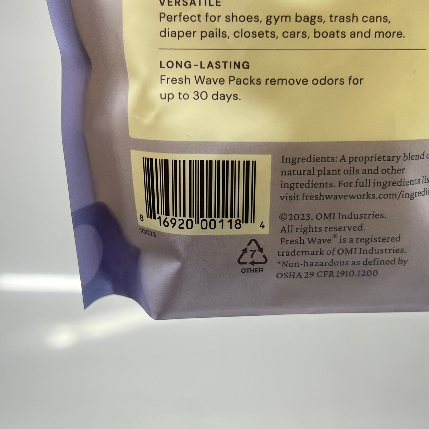 FRESH WAVE (2 PACK, 6 EACH) Plant Based Odor Removing Packs Lavender Scent 3.6oz