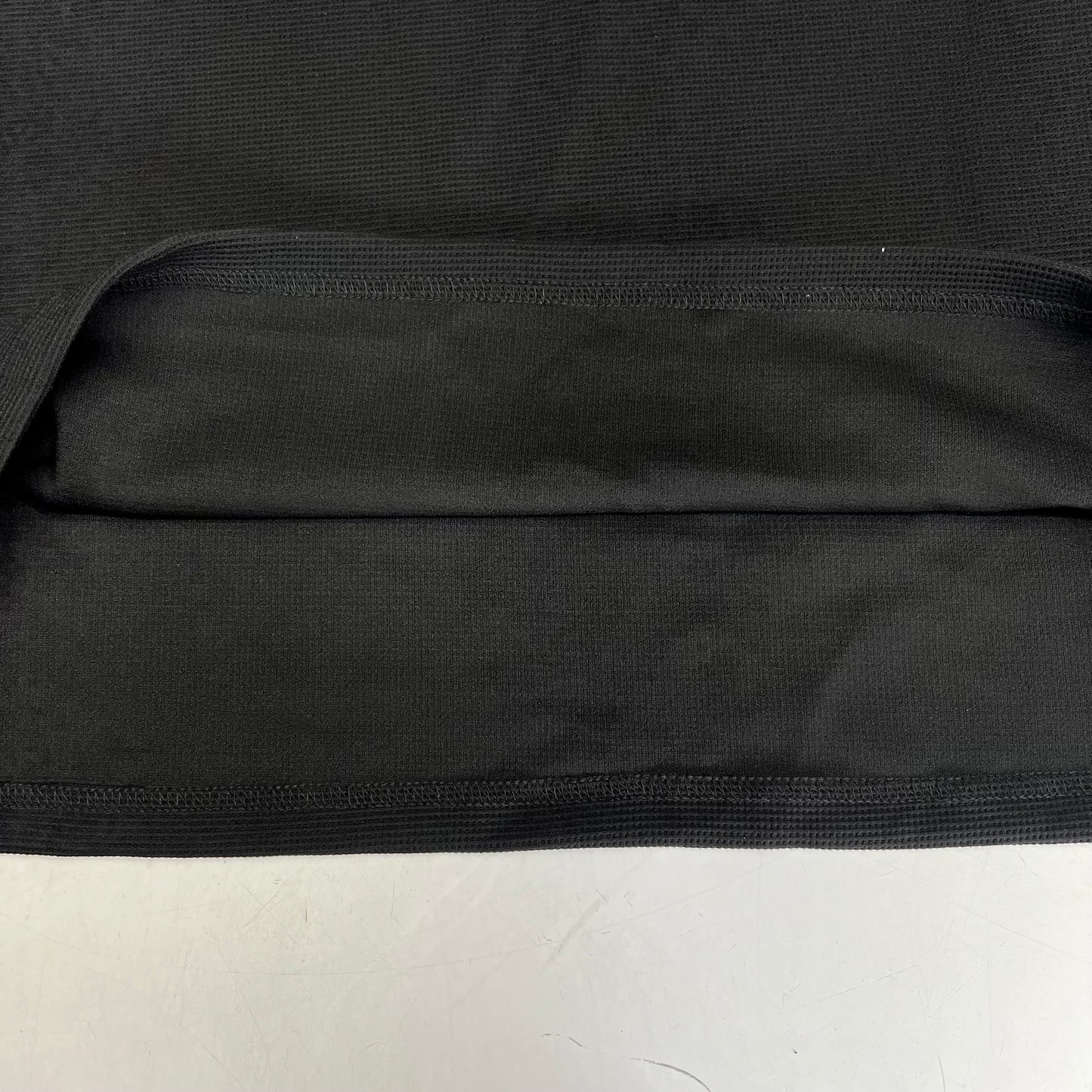 THOMAS STERLING Half Button Soft Waffle Knit Long Sleeve Men's Sz XL Black