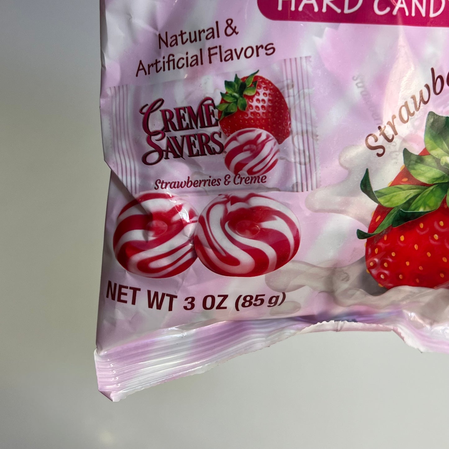 ICONIC CANDY (12 PACK) Crème Savers Hard Candy Strawberries & Crème 3 oz BB 07/27