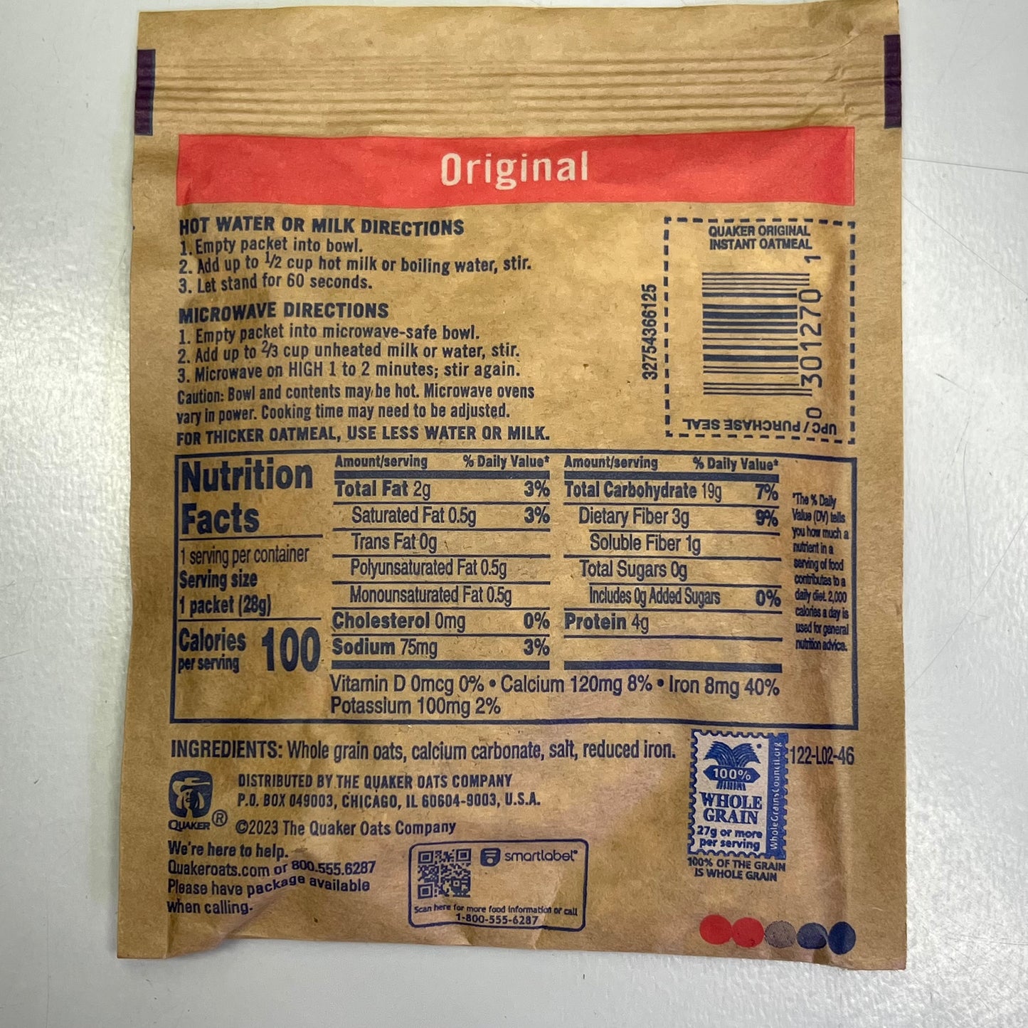 QUAKER (64 COUNT) Instant Oatmeal Variety Box 1.51 Oz 31682 BB 05/26