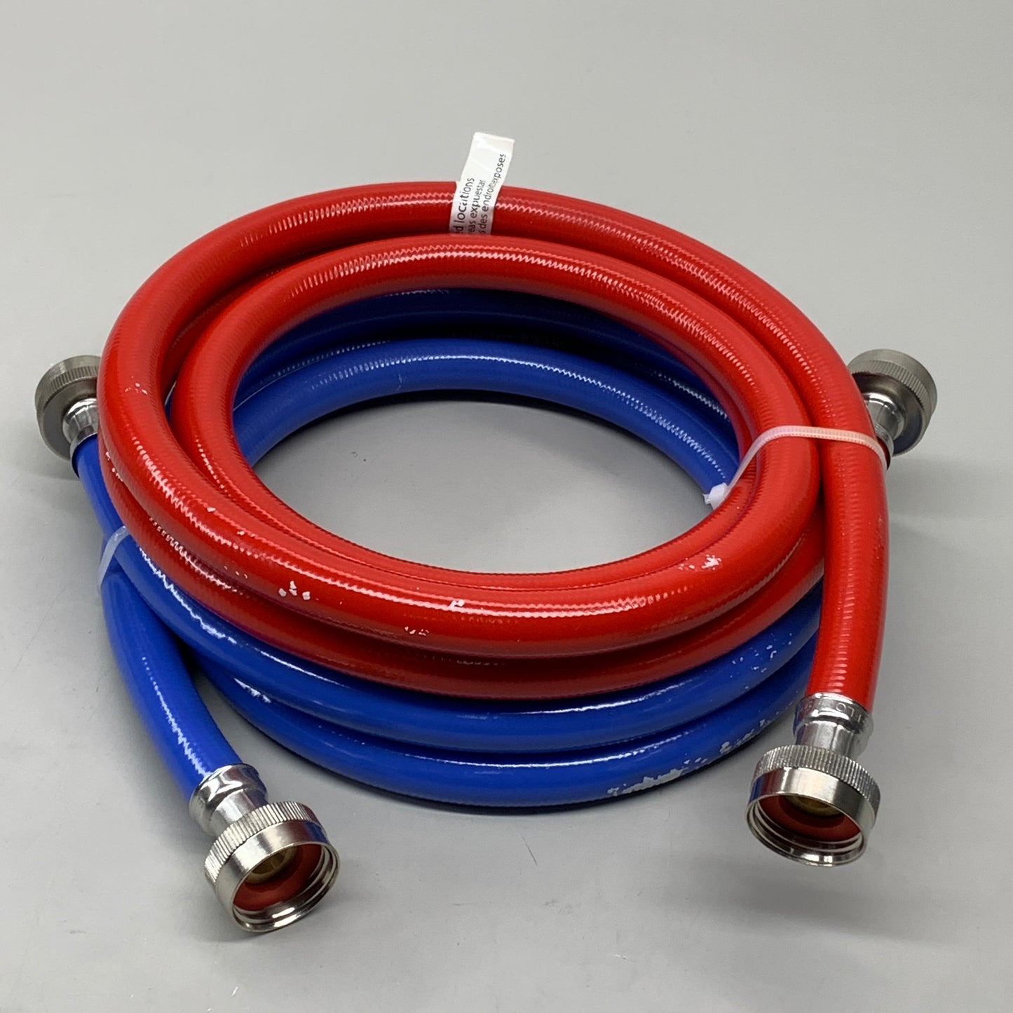 EVERBILT (2 PACK) High Pressure 3/4” Washing Machine Supply Lines 6ft Red/Blue 98290