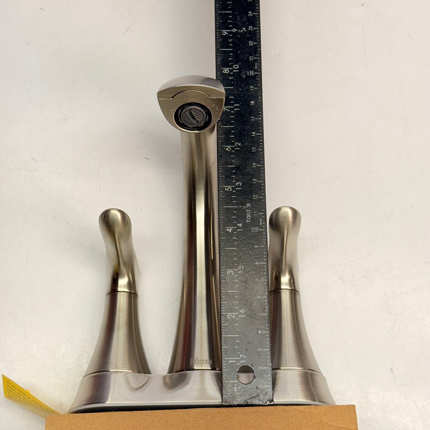 PFISTER Centerset Lavatory Faucet W/ Pop-Up 4" Brushed Nickel LG48-WRPK